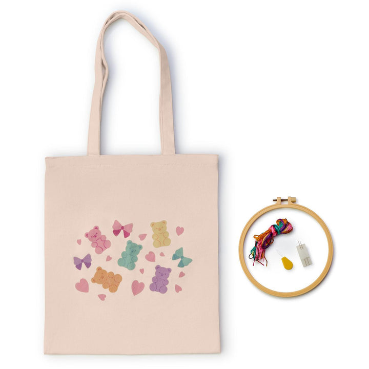 Crafty Nook Stich Embroidery Tote Bag Kit in Gift Box Assorted 3 Designs