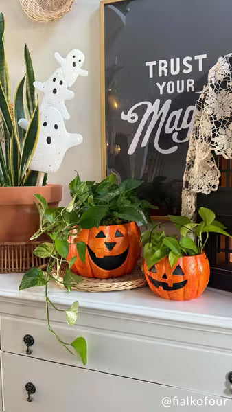 Mache Jack-O-Lantern Treat Buckets