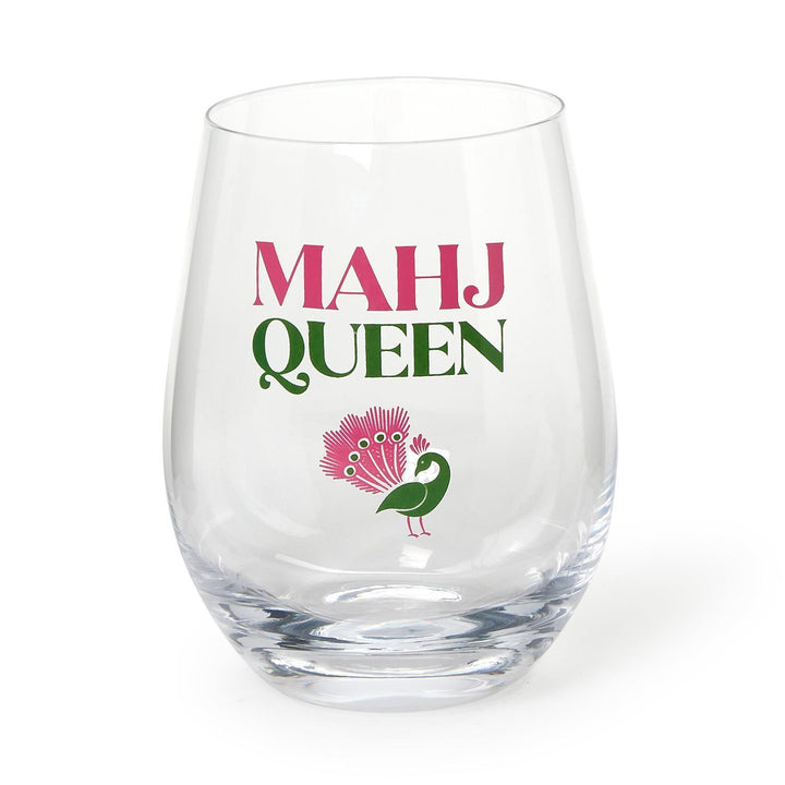 Mahj Queen Stemless Wine Glass