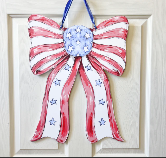 Patriotic Bow Door Hanger