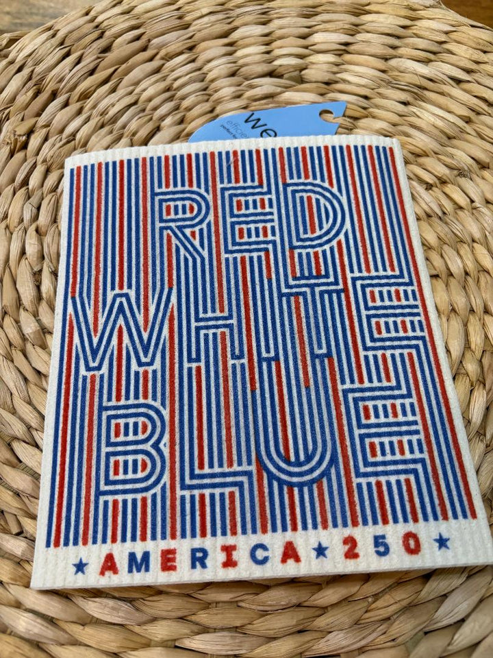 Swedish Dish Cloth Red White Blue Stipes